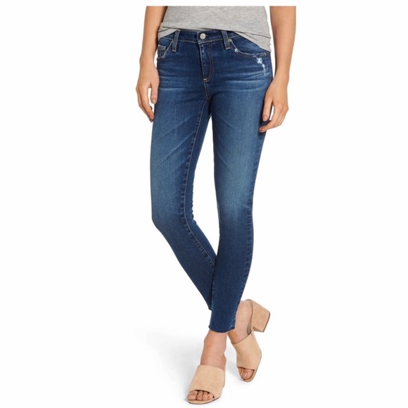Ag Adriano Goldschmied Denim - AG Adriano Goldschmied The Legging Super Skinny Raw Hem Blue Jeans Size 27